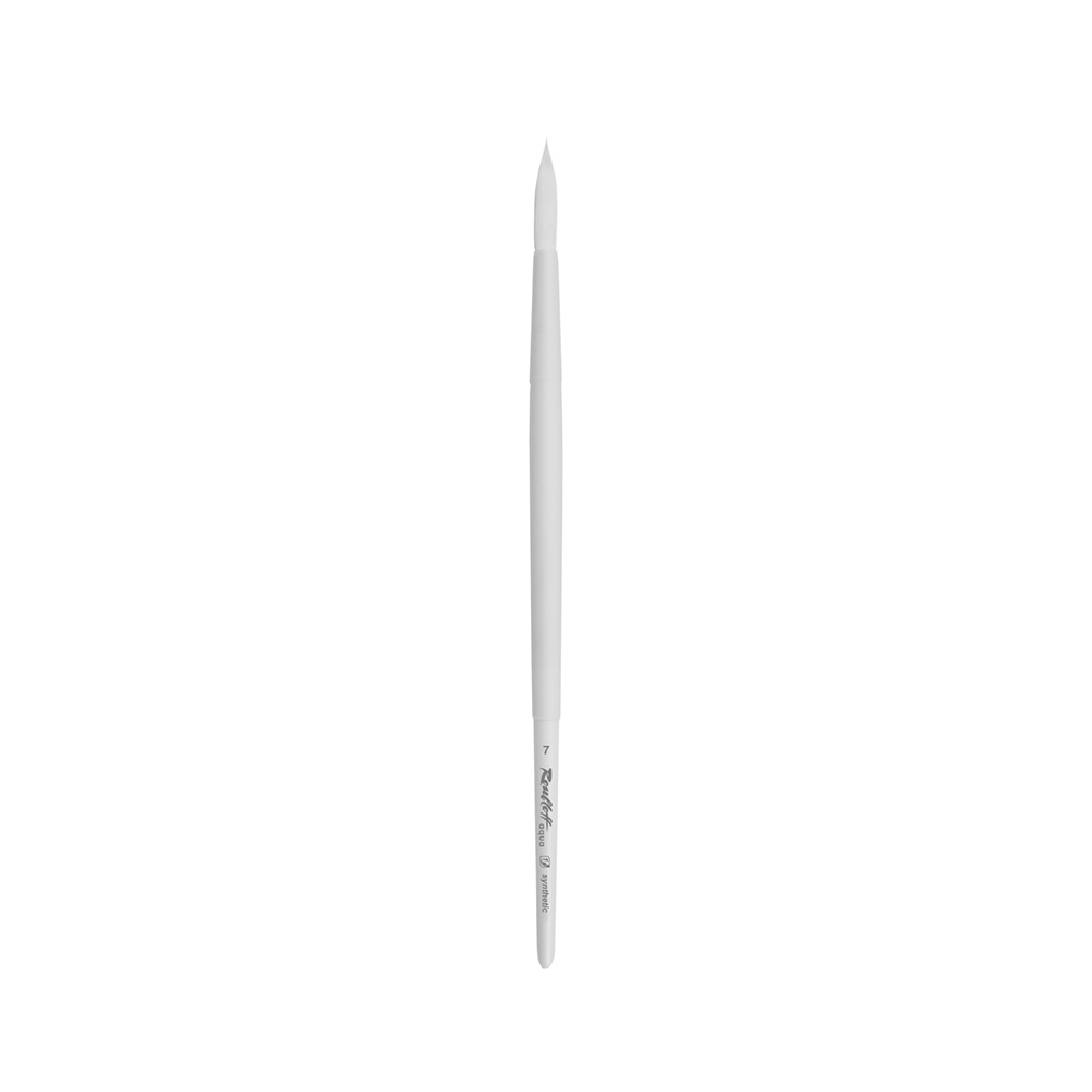 Кисть синтетика Roubloff Aqua White AqSw1-07,08wT лайнер лайнер длинная ручка ручка длинная белая soft-touch №07 Фото 1.
