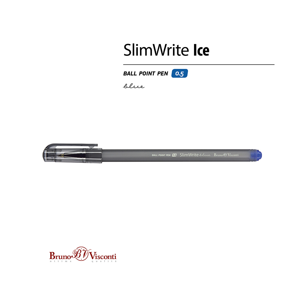 Bruno Visconti ручка шариковая SlimWrite 0.5 мм 20-0207 Ice цвет чернил: синий Фото 3.