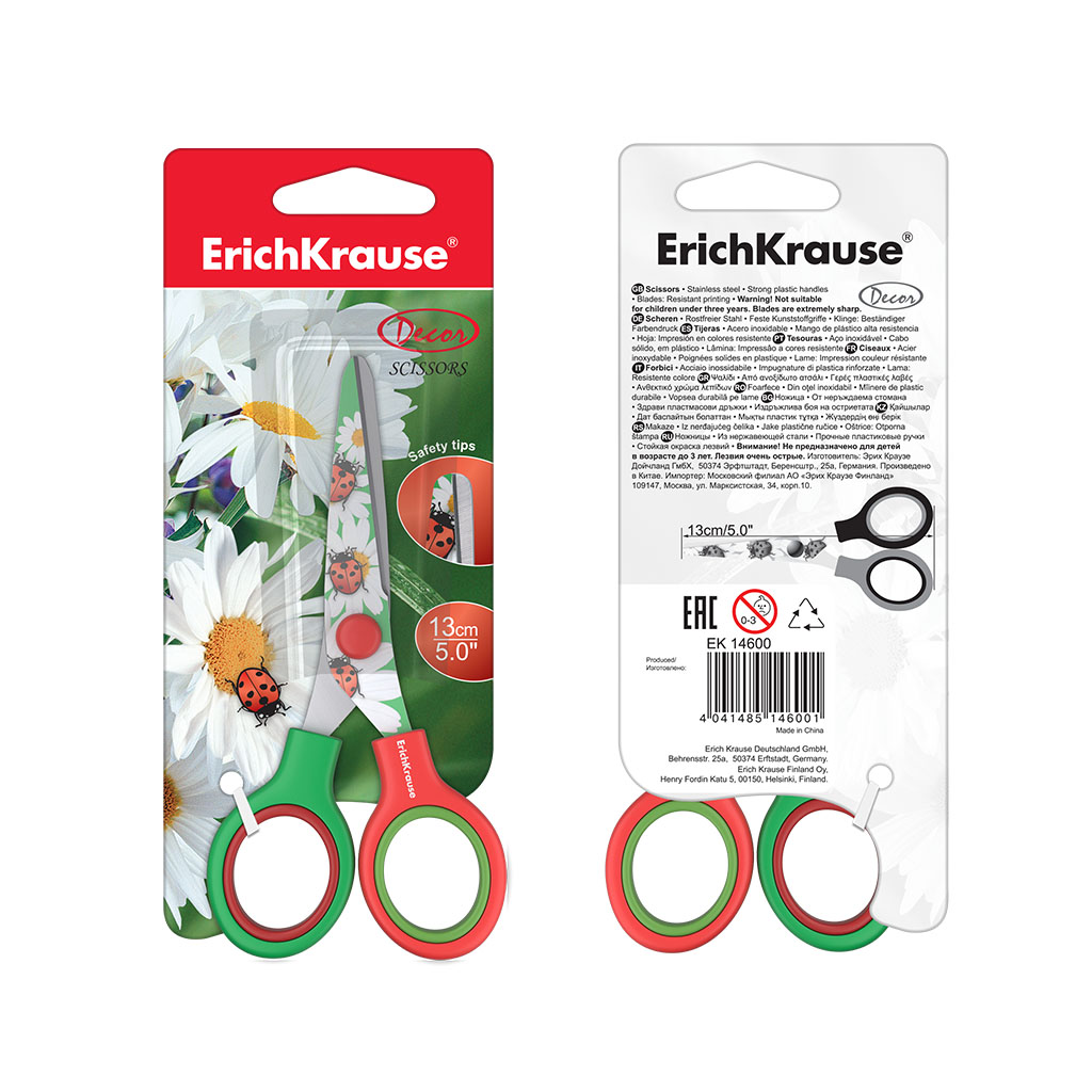 ErichKrause Ножницы Junior с принтом на лезвиях 13 см Decor Summer 14600 Фото 2.
