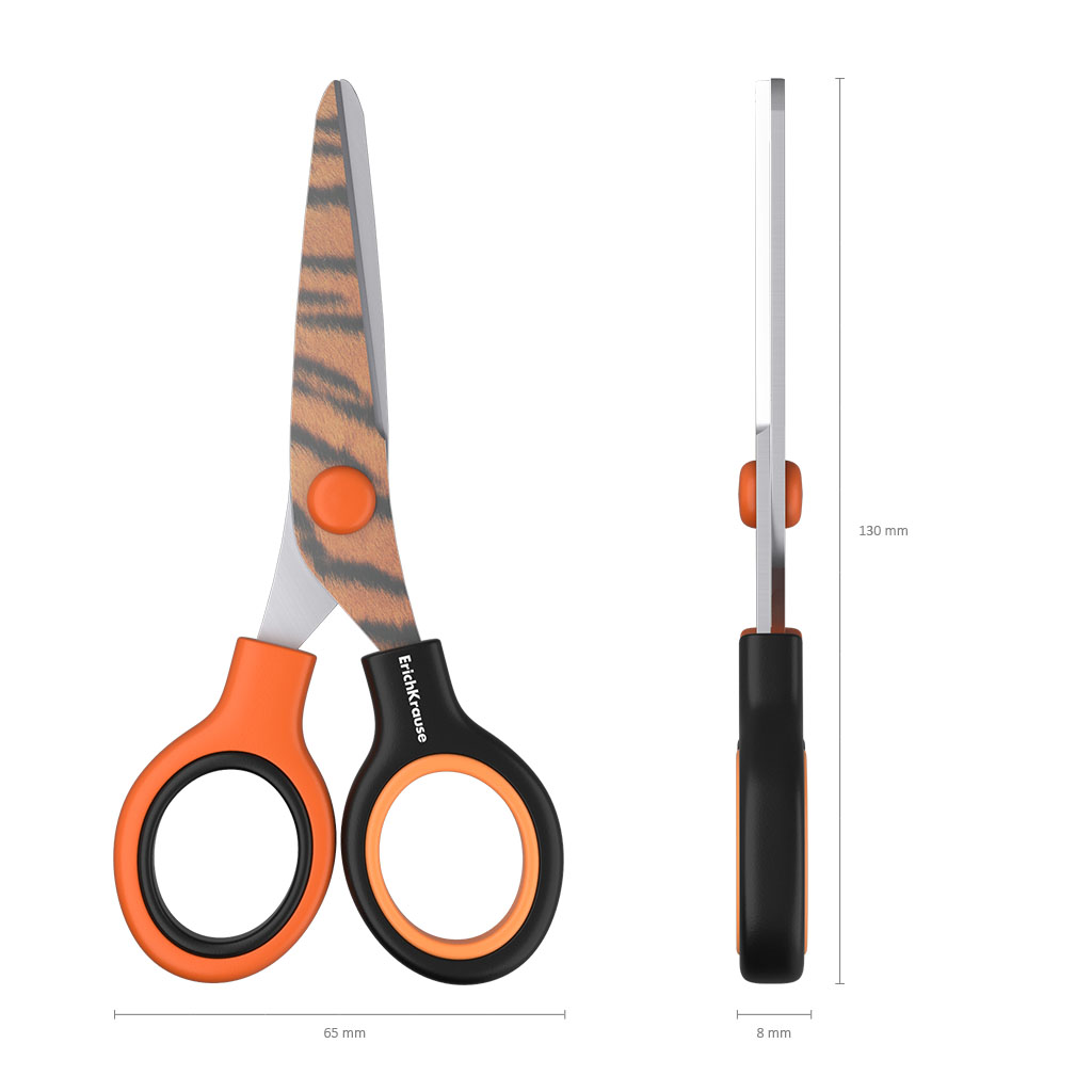 ErichKrause Ножницы Junior с принтом на лезвиях 13 см Decor Tiger 14599 Фото 3.