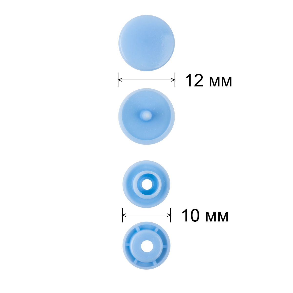 Кнопка Micron POM-12 Кнопки пластиковые пластик d 12 мм 15 шт. № 005 голубой Фото 3.