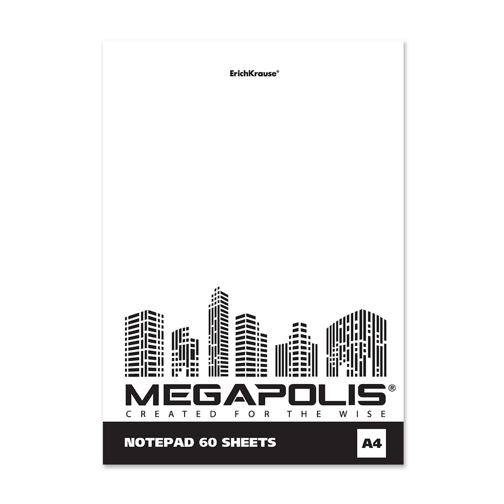 ErichKrause Блокнот MEGAPOLIS Blanc A4 ( 210х297 мм) 60 л. 49798 Фото 1.