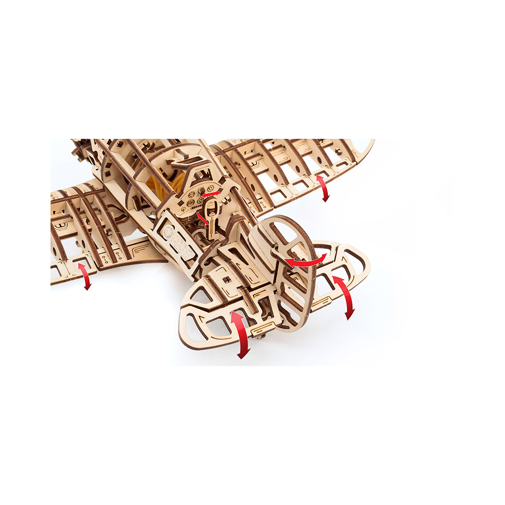 Eco Wood Art Конструктор деревянный 3D Самолет с мотором Eplane Фото 3.