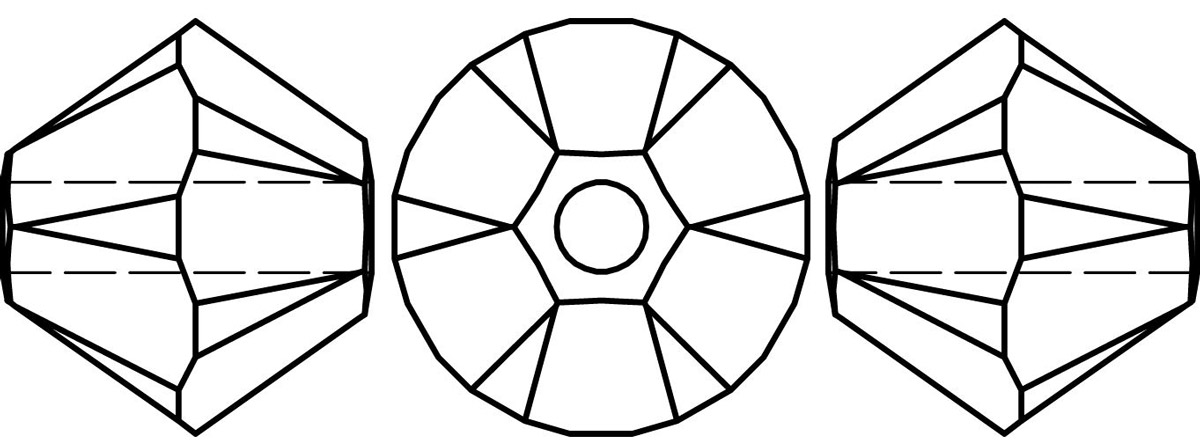 Бусина стеклянная 5328 Crystal 4 мм белый (001) Фото 3.