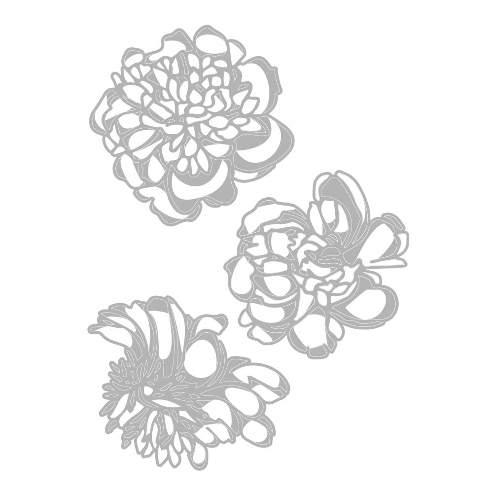 Sizzix 664161 Ножи для вырубки 3 шт. Вырезанные цветки Cutout blossoms Фото 2.