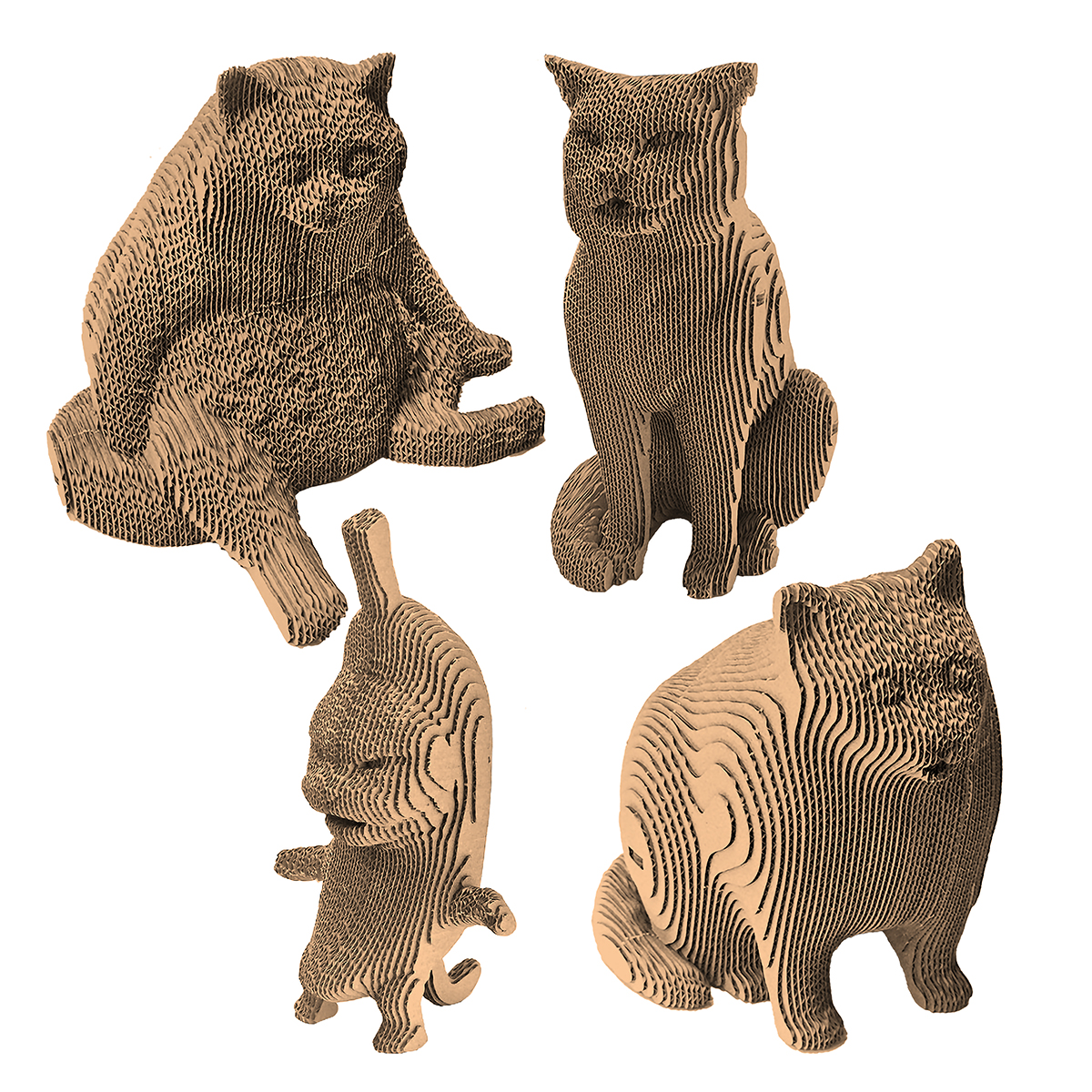 QBRIX Картонный 3D конструктор Мемные коты 20093 Фото 2.