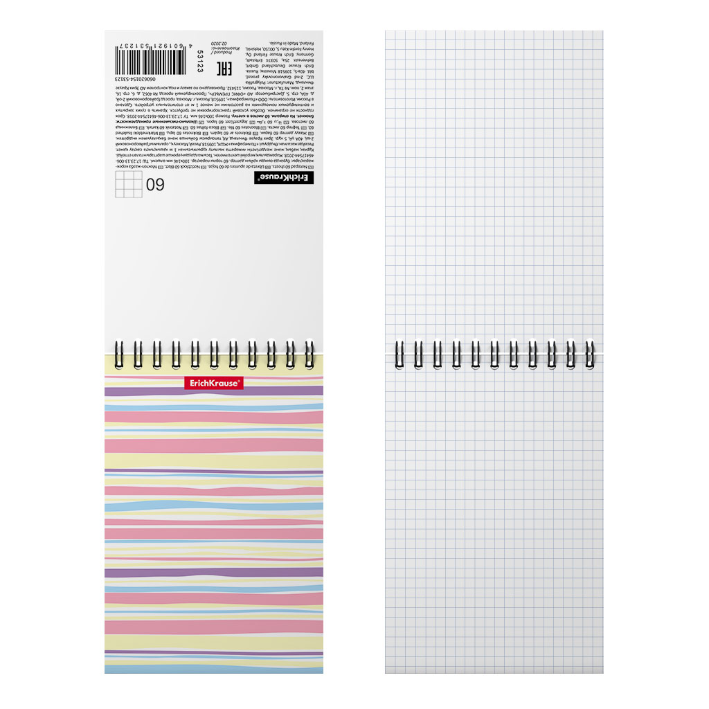 ErichKrause Блокнот A6 ( 100х146 мм) 60 л. клетка Pastel Lines 53123 Фото 2.