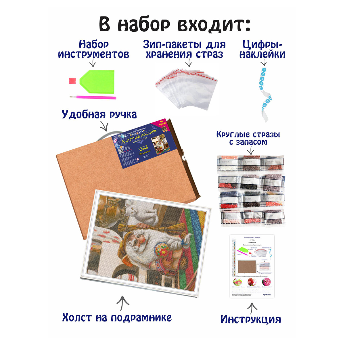 MILATO Алмазная мозаика KL-022 Доможил 50 х 40 см Фото 3.