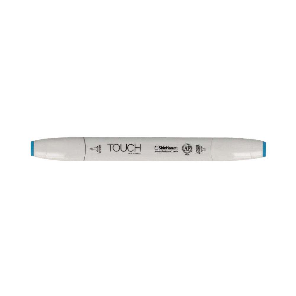 TOUCH TWIN BRUSH Маркер 1-8 мм кисть/перо скошенное 1210066 голубой B66 Фото 1.