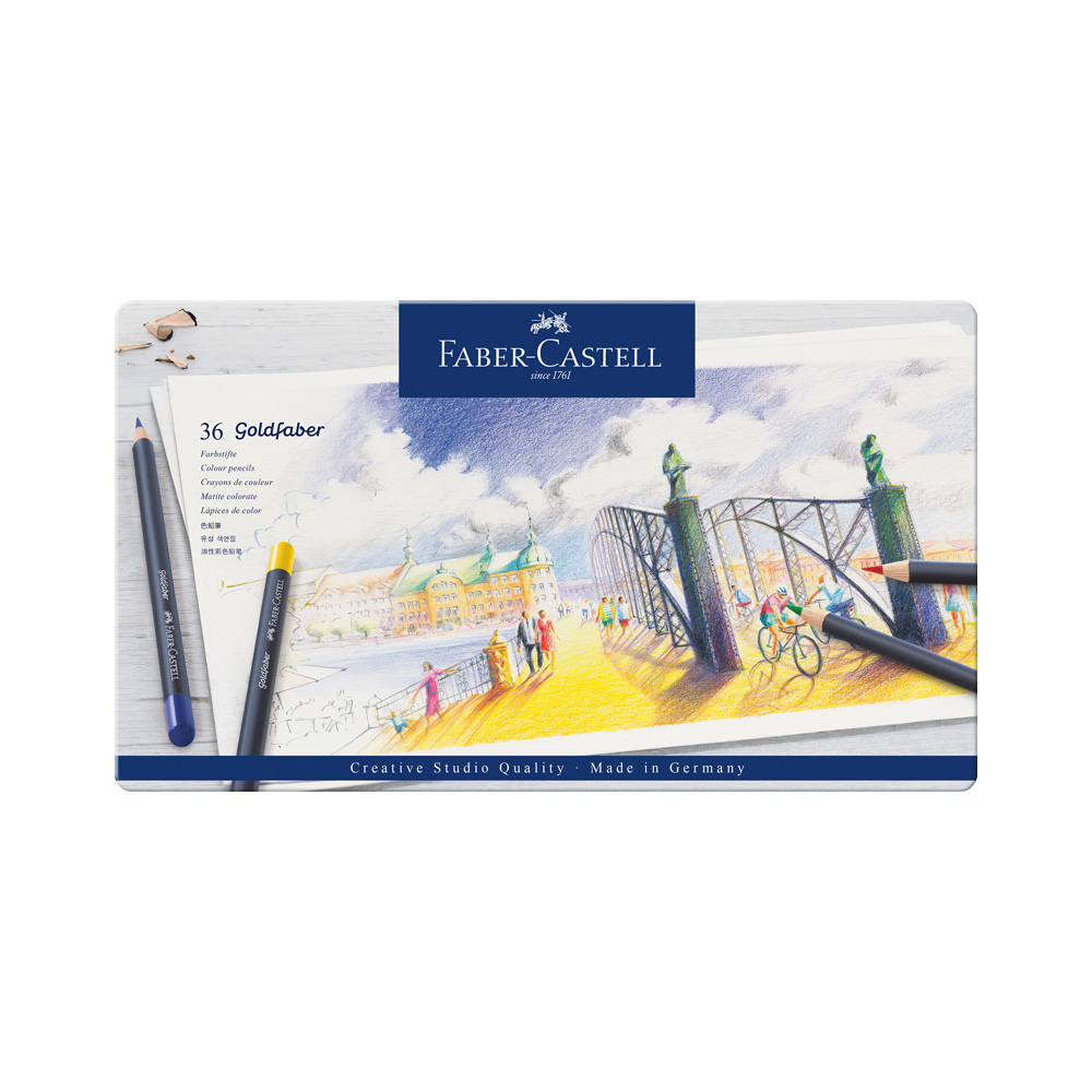 Faber Castell Набор цветных карандашей Goldfaber 36 цв. 114736 36цв., круглые, заточен., метал. коробка Фото 1.