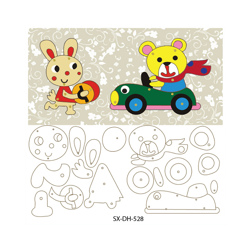 Color-Kit Набор для творчества Забавные фигурки Зайка и мишка SX-DH 528 Фото 2.
