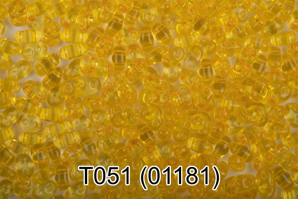Бисер Чехия GAMMA TWIN 3 321-96001 2.5 x 5 мм 50 г 1-й сорт T051 желтый ( 01181 ) Фото 1.
