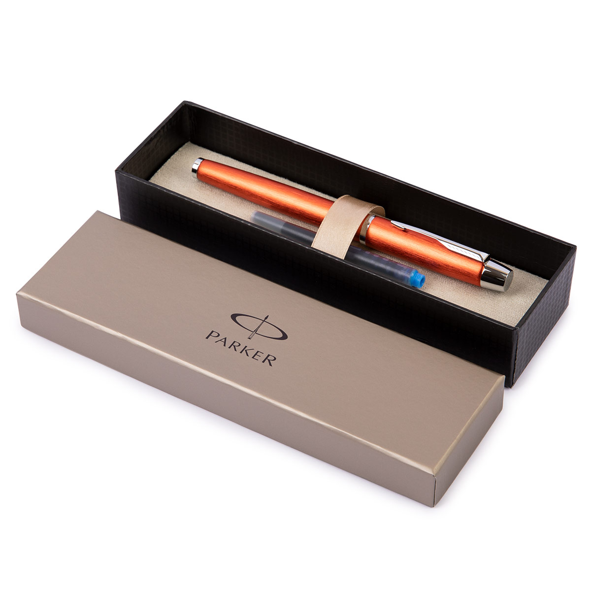 PARKER Перьевая ручка PARKER IM Premium Big, цве: Red CT в подарочной коробке 0.5 мм 1892642 оранжево-красный корпус цвет чернил: синий Фото 4.