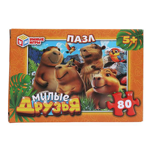 Умные игры Пазл Милые друзья 80 элемент. 388995 Фото 1.