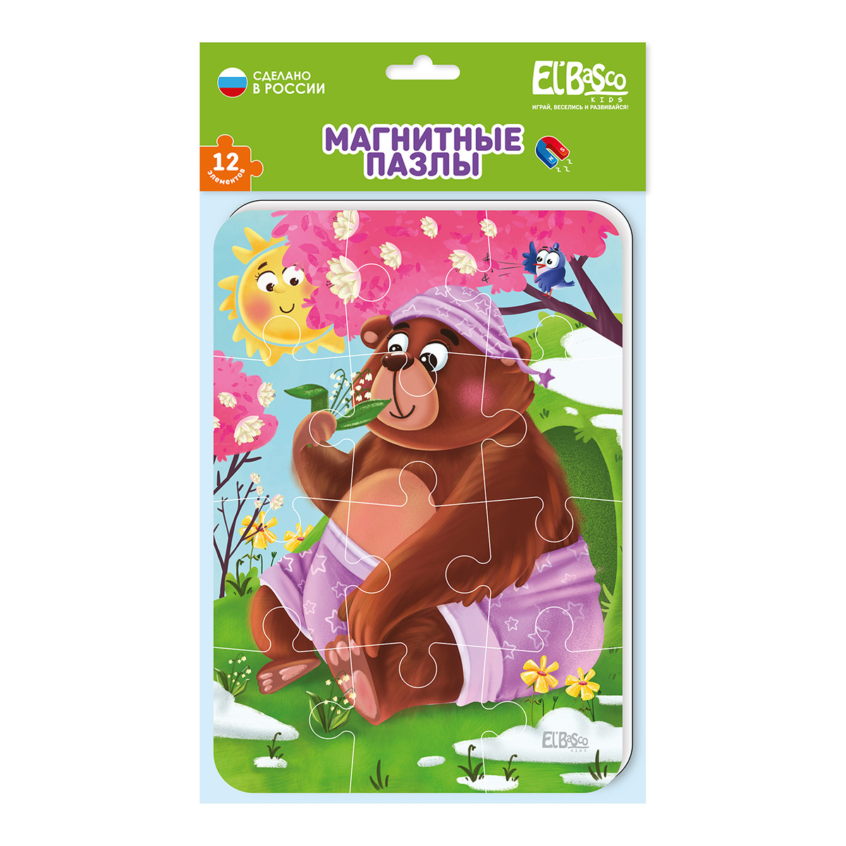 El`BascoToys Магнитный пазл А5 12 элемент. ET04-011 Весна Фото 1.