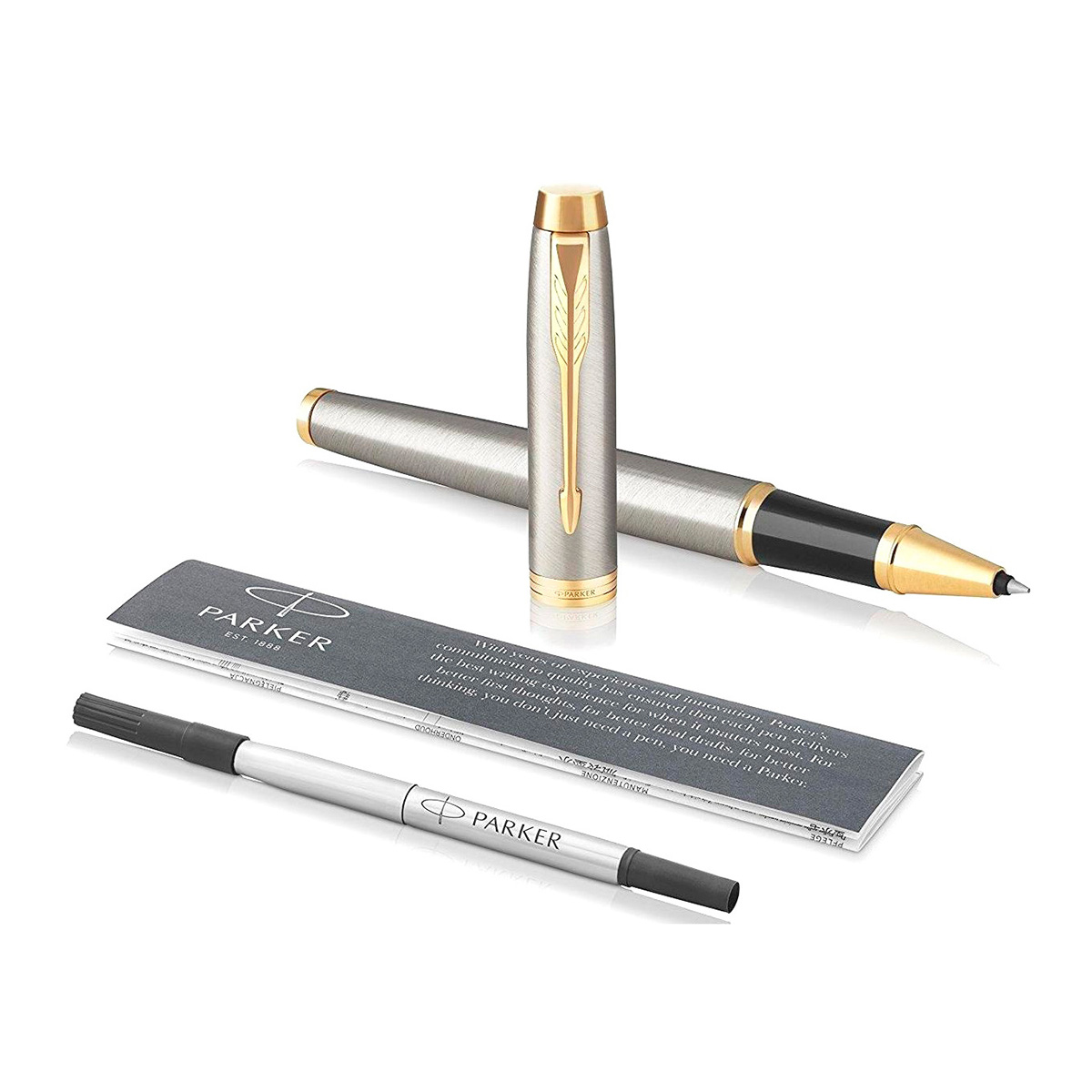 PARKER Ручка роллер IM Core Brushed Metal GT 0.8 мм 1828770 в подарочной коробке цвет чернил: черный Фото 5.