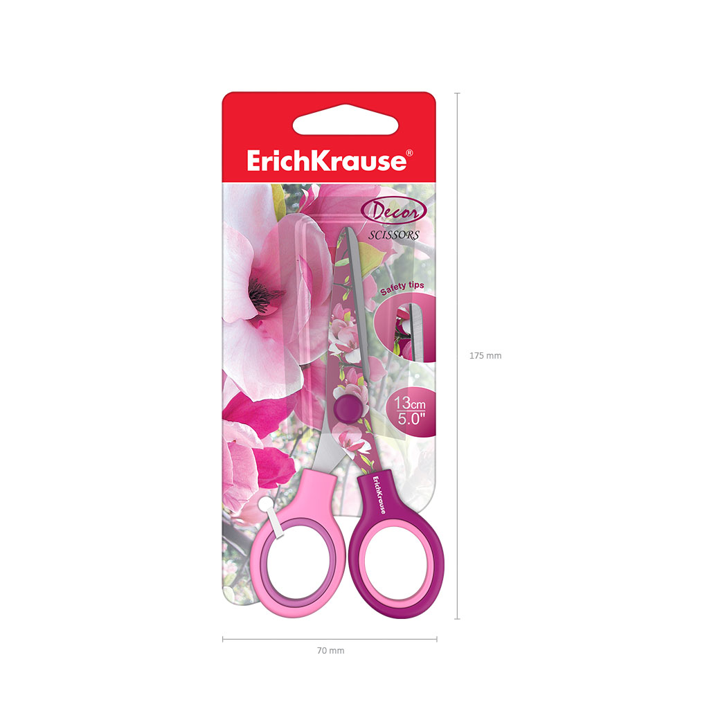 ErichKrause Ножницы Junior с принтом на лезвиях 13 см Decor Magnolia 14598 Фото 4.