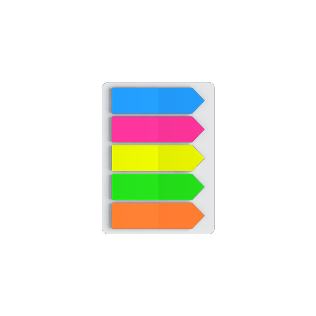 ErichKrause Закладки пластиковые с клеевым краем Neon Arrows ( 12х44 мм) 5 цв. 100 л. ассорти 31178 Фото 2.
