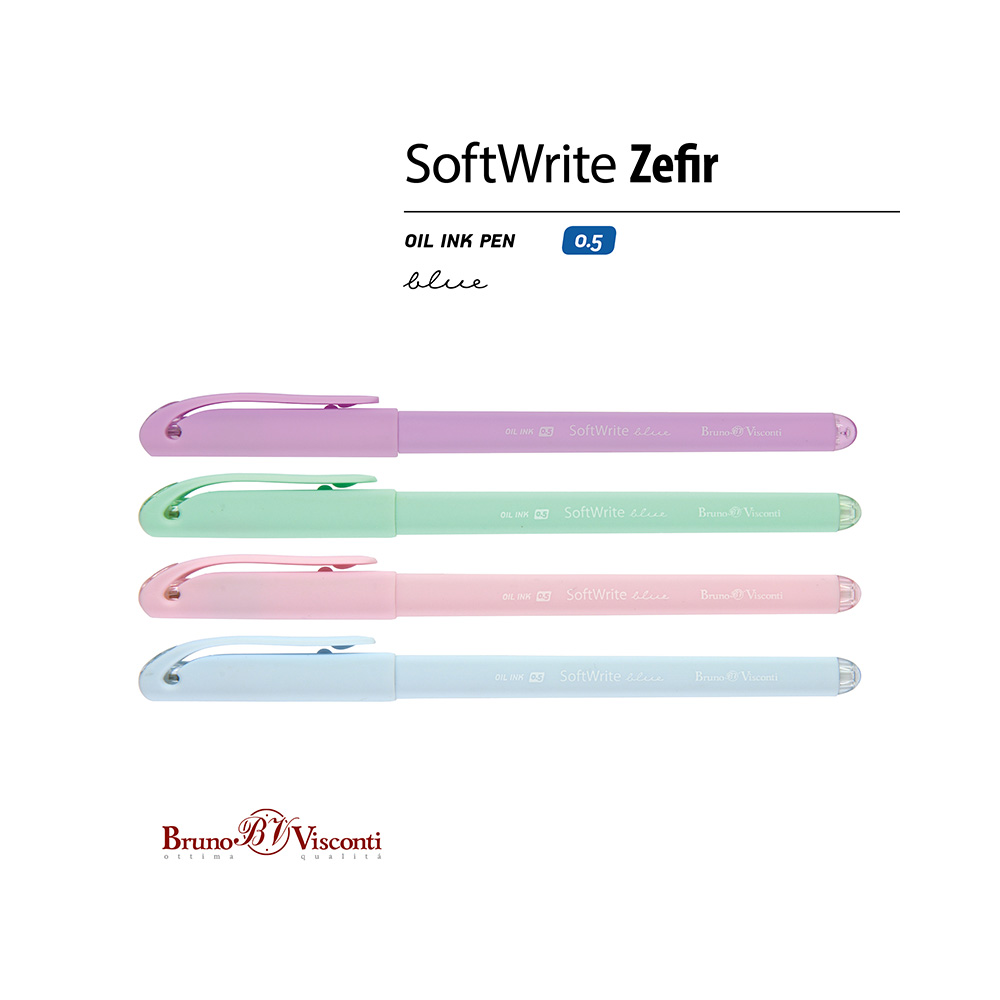 Bruno Visconti ручка шариковая SoftWrite 0.5 мм 20-0205 Zefir цвет чернил: синий Фото 3.