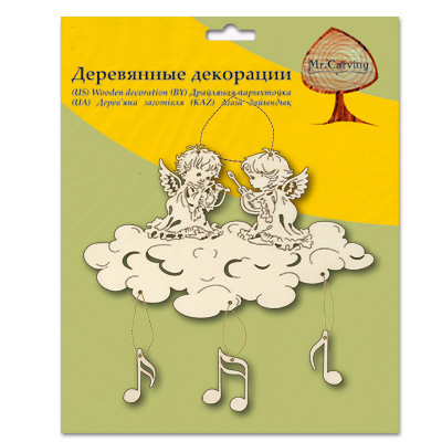 Заготовка для декорирования Mr. Carving AD-028 ангелочки дерево . Фото 2.