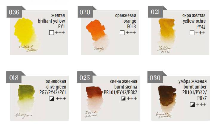 Краска акварель Малевичъ в наборе 6 цв. 2.5 мл 630937 Осенний Фото 3.