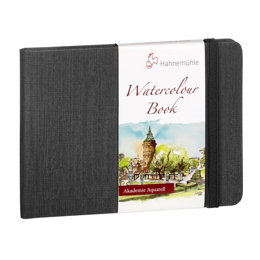 Hahnemuhle Альбом для акварели Watercolour book пейзаж среднее зерно, жесткая обложка (ткань) с резинкой 100% целлюлоза 200 г/м2 15.5 х 21 см твердый переплет 30 л. 10628811 среднезернистая Фото 1.