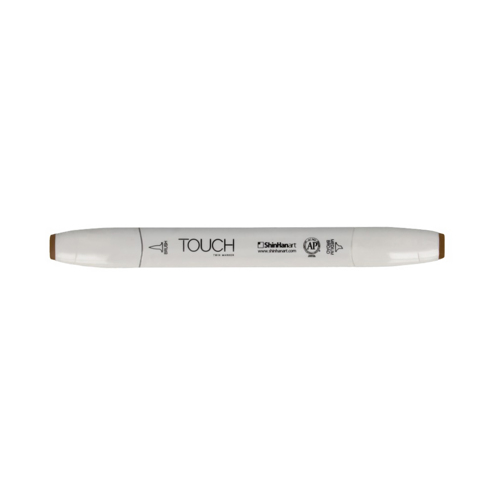 TOUCH TWIN BRUSH Маркер 1-8 мм кисть/перо скошенное 1210100 грецкий орех BR100 Фото 1.