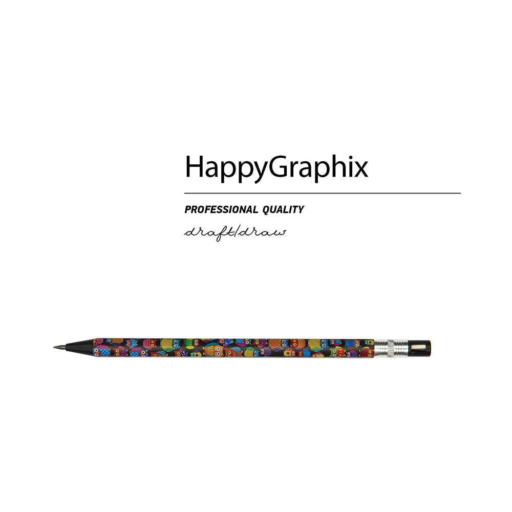 Bruno Visconti Карандаш механический цанговый с точилкой FunGraphix 2 мм 21-0041/05 HB Сказочные совы Фото 2.