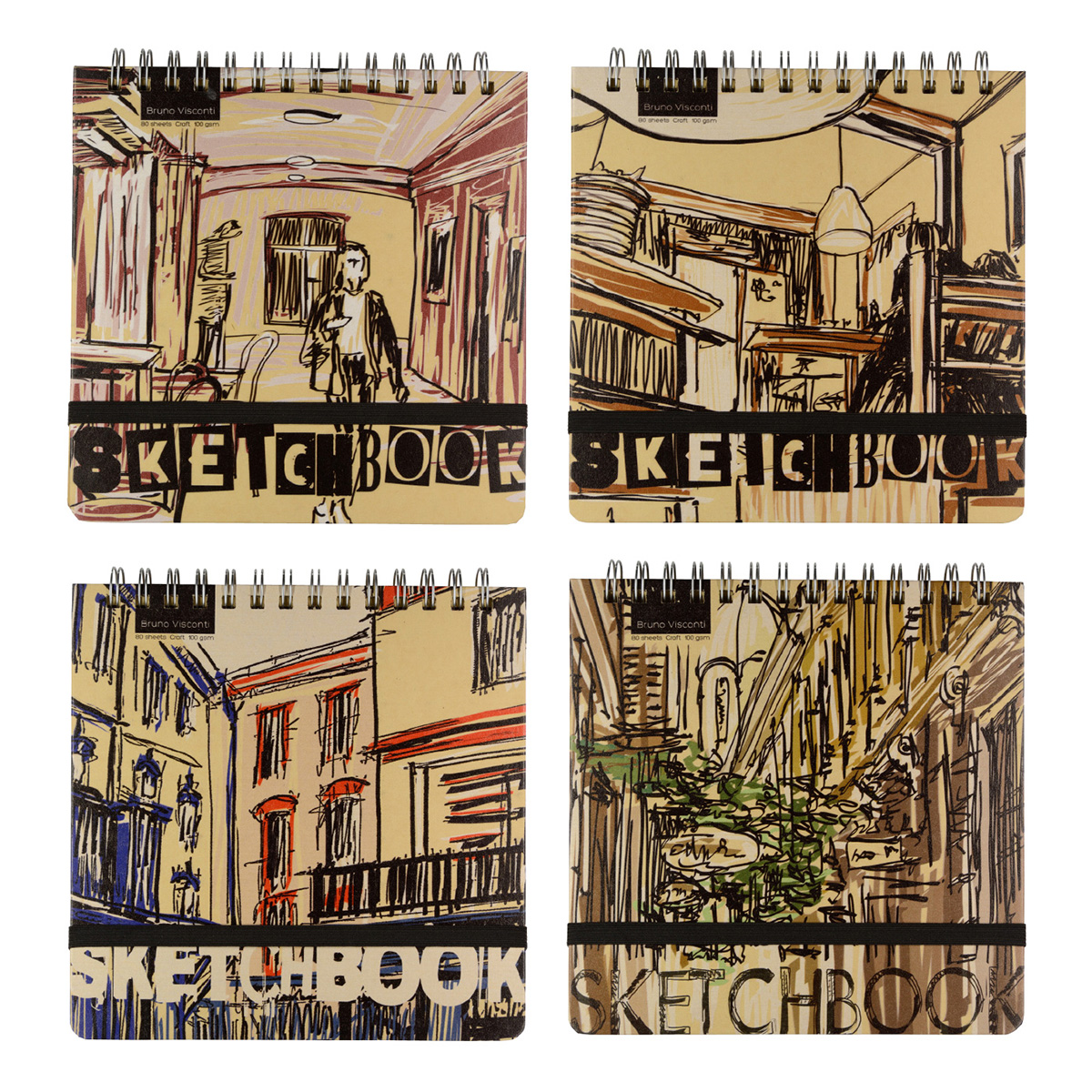 Bruno Visconti 1-503/01 Sketchbook Bv 100 г/м2 20.6 х 20 см на гребне 80 л. Фото 1.