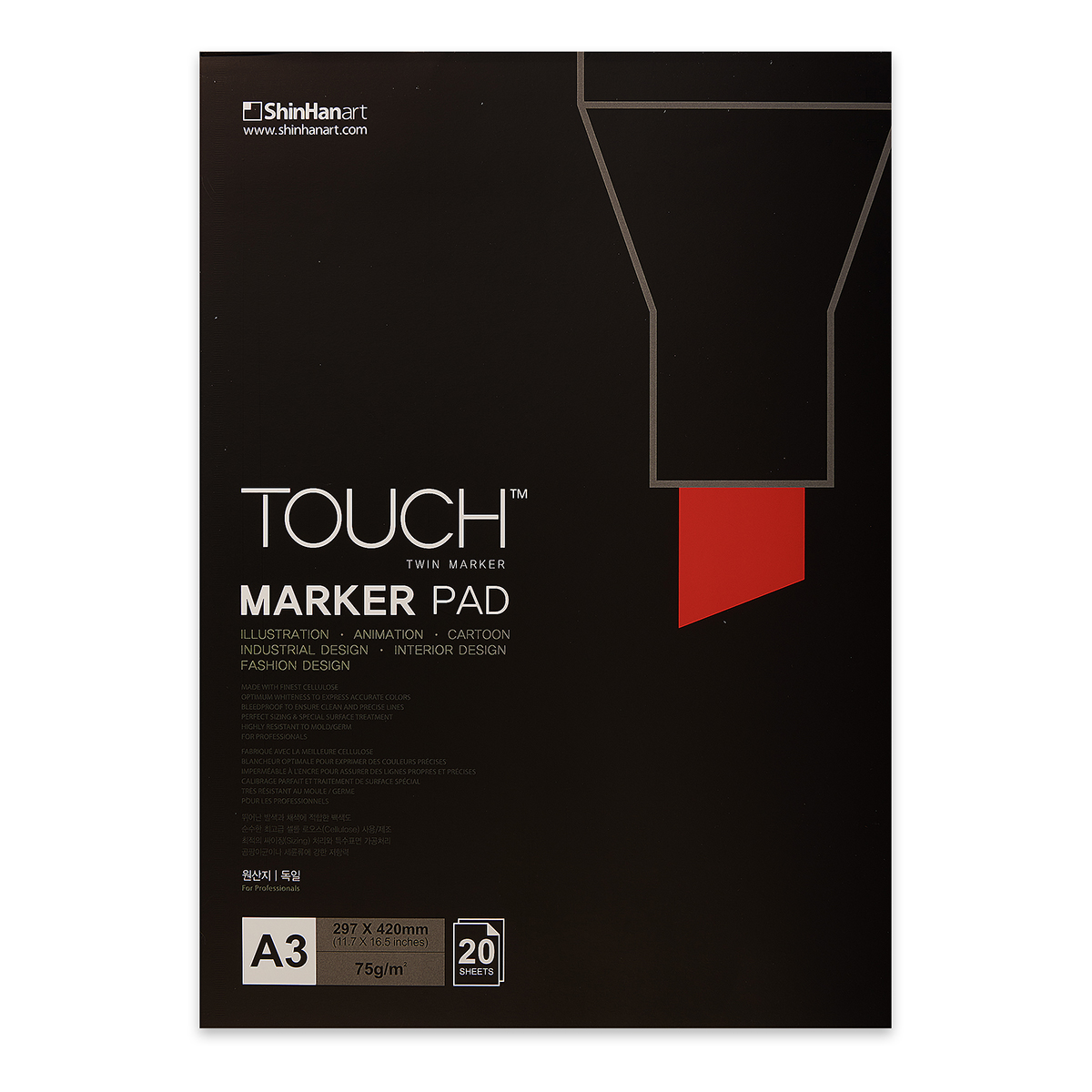 TOUCH Альбом для маркеров ShinHan 75 г/м2 20 л. A3 29.7 х 42 см 2850001 Фото 1.