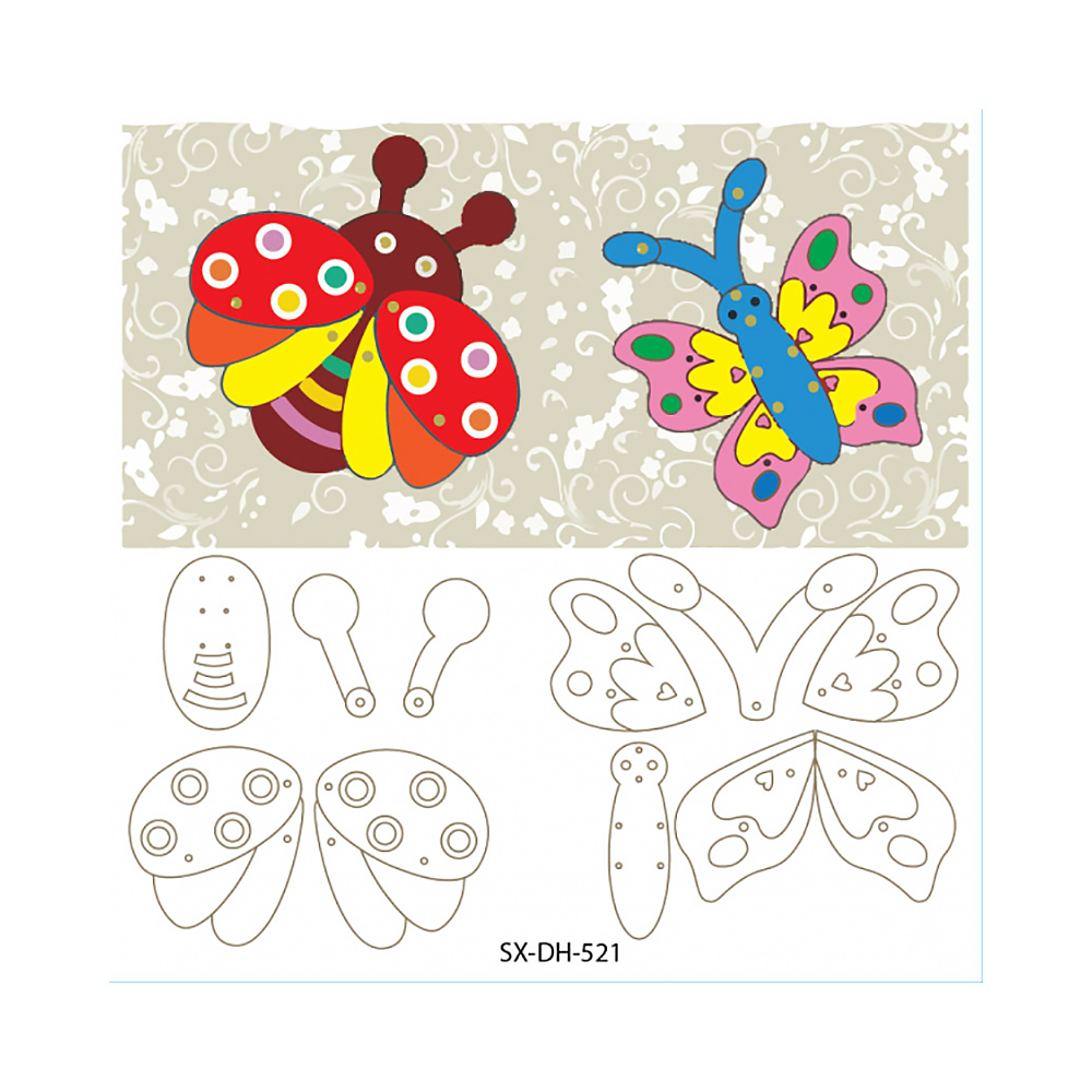 Color-Kit Набор для творчества Забавные фигурки Божья коровка и бабочка SX-DH 521 Фото 2.