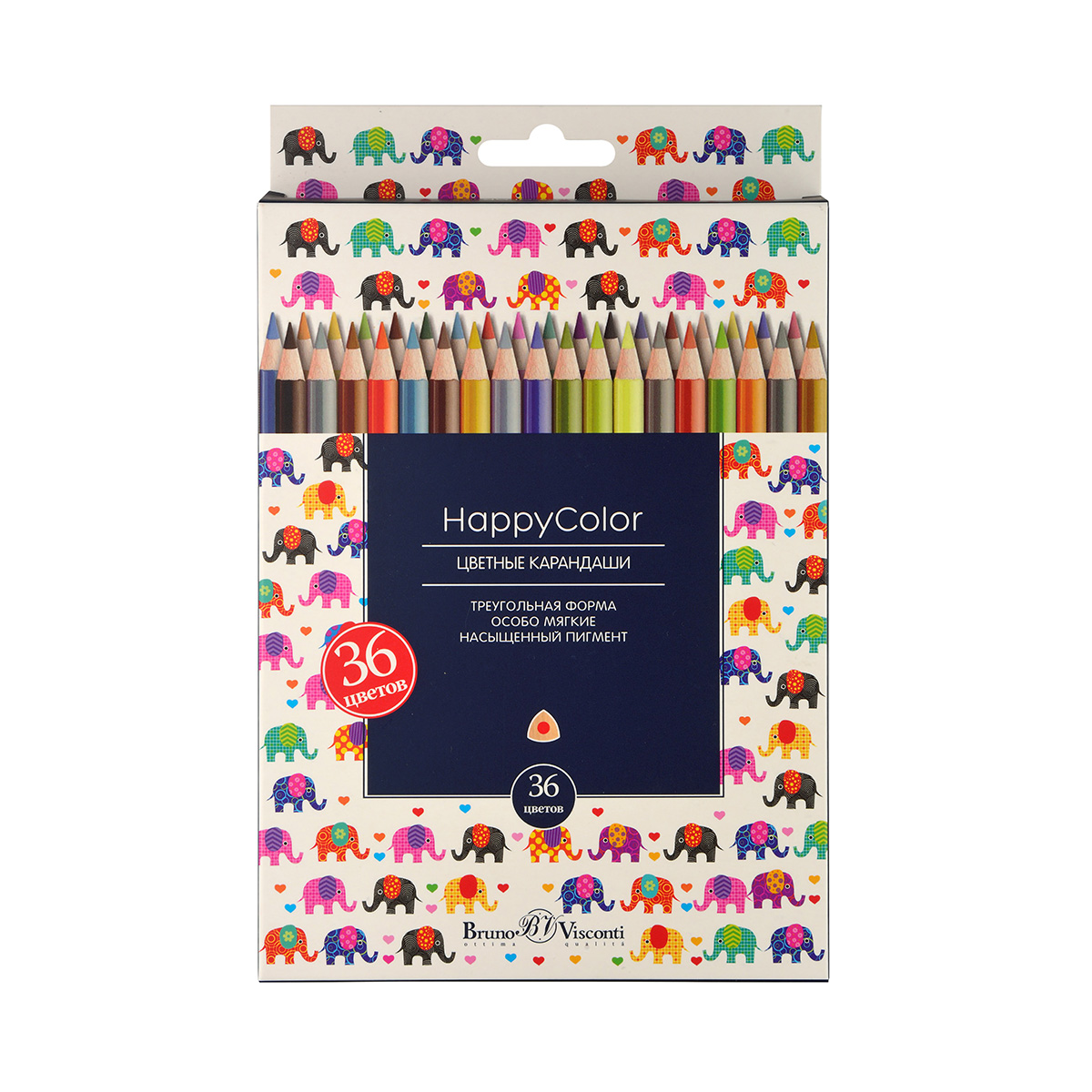 Bruno Visconti Карандаши цветные HAPPYCOLOR заточенный 36 цв. 30-0058 Фото 7.