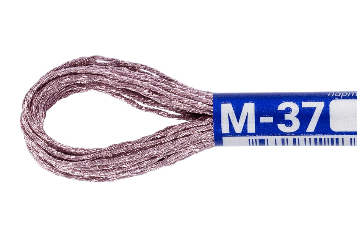 Нитки для вышивания Gamma мулине NM металлик 100% полиэстер 8 м М-37 розовый Фото 2.