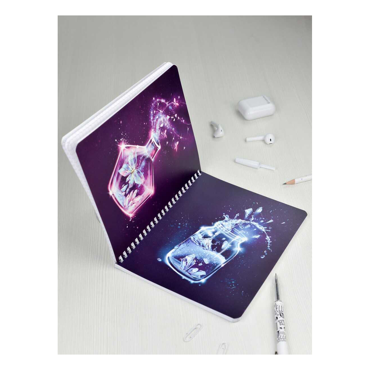 Феникс + 57908 Тетрадь Double book двойная с 4-мя обложками A5 100 л. на спирали 60 г/кв.м клетка/линия 61535 Волшебный эликсир Фото 11.