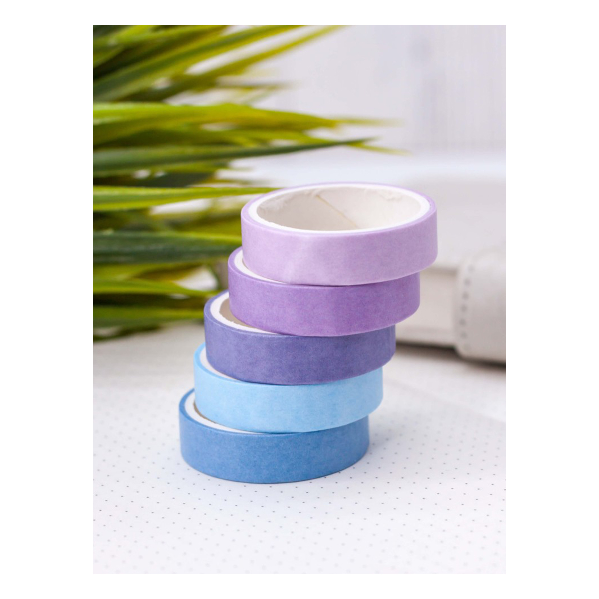 ILIKEGIFT Набор декоративного скотча 5шт в уп. 1 см х 2 м 5 шт. Multicolor tone, purple-blue XM-JC02-03 Фото 2.