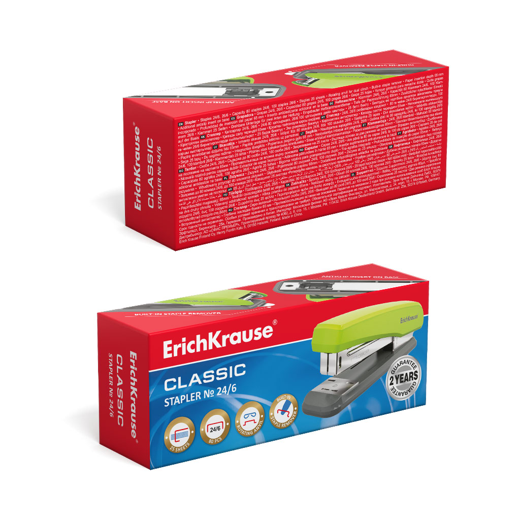 ErichKrause Степлер Classic № 24/6 до 25 листов серо-зеленый 46406 Фото 2.