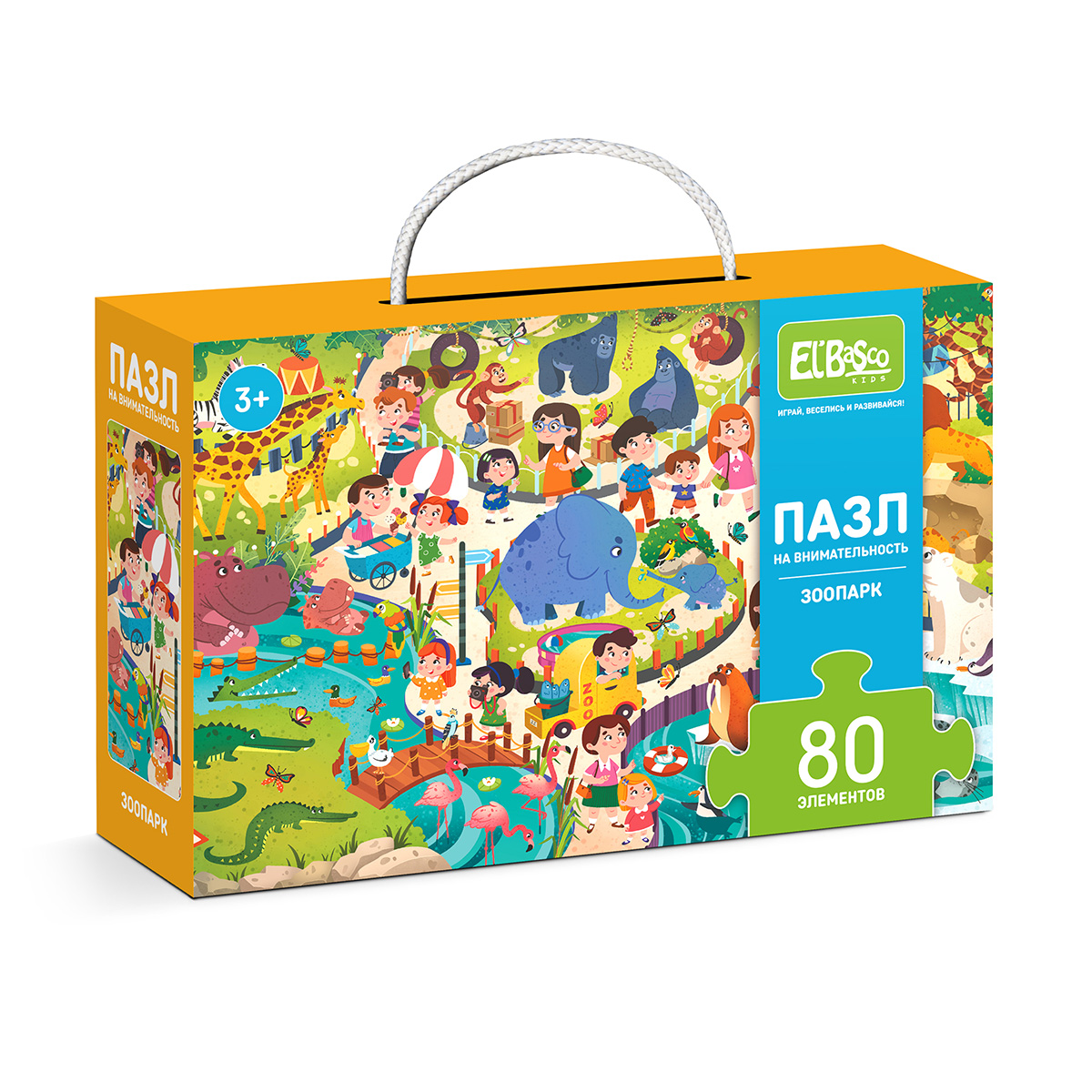 El`BascoToys Пазл на внимательность №2 80 элементов 80 элемент. ET01-024 Зоопарк Фото 1.