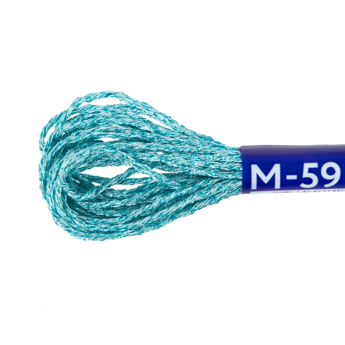 Нитки для вышивания Gamma мулине NM металлик 100% полиэстер 6 м M-59 белый/бирюза Фото 2.