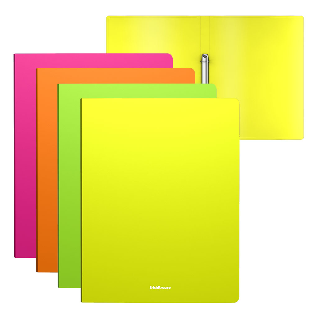 ErichKrause Папка на 2 кольцах пластиковая Matt Neon A4 ( 25.7х31х7.4 см) в ассортименте 49974 Фото 1.
