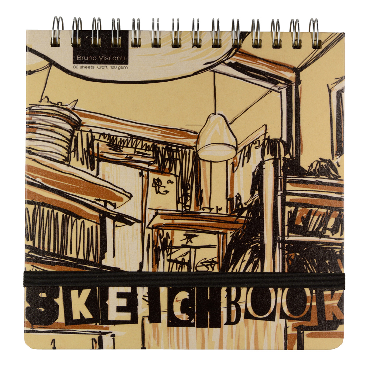 Bruno Visconti 1-503/01 Sketchbook Bv 100 г/м2 20.6 х 20 см на гребне 80 л. Фото 9.