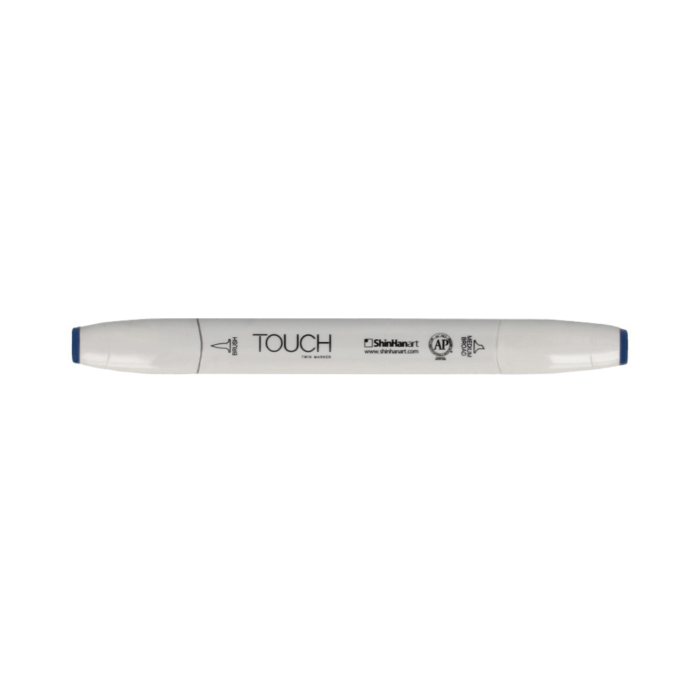TOUCH TWIN BRUSH Маркер 1-8 мм кисть/перо скошенное 1210072 синий наполеон PB72 Фото 1.