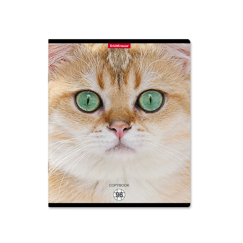 ErichKrause 58406 Тетрадь общая ученическая Cats A5+ 96 л. на скобе 60 г/кв.м клетка Фото 6.