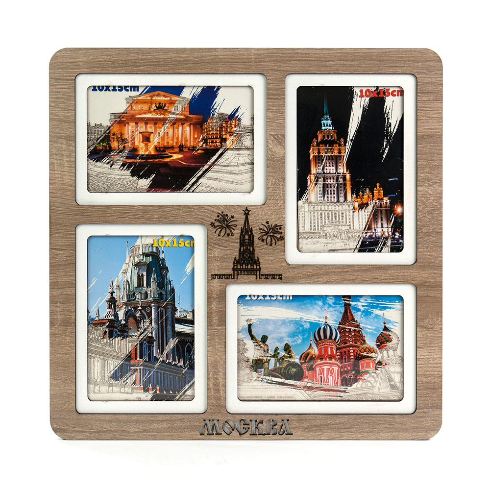 PLATINUM Фоторамка на 4 фото 10 x 15см 10 х 15 см дуб PE-046 Фото 1.