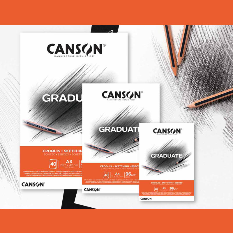 Canson Альбом для набросков Graduate Sketching 96 г/м2 A3 29.7 х 42 см склейка с одной стороны 40 л. С400110363 Фото 2.