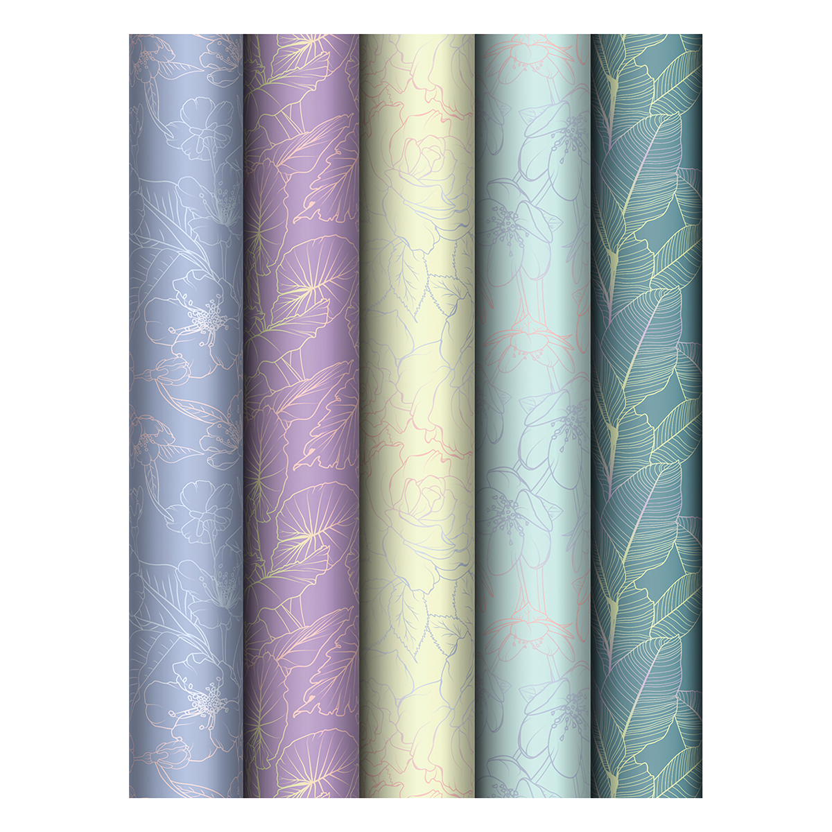 MESHU Бумага упаковочная глянцевая Grace twigs 70 х 100 см ассорти MS_62830 Фото 1.
