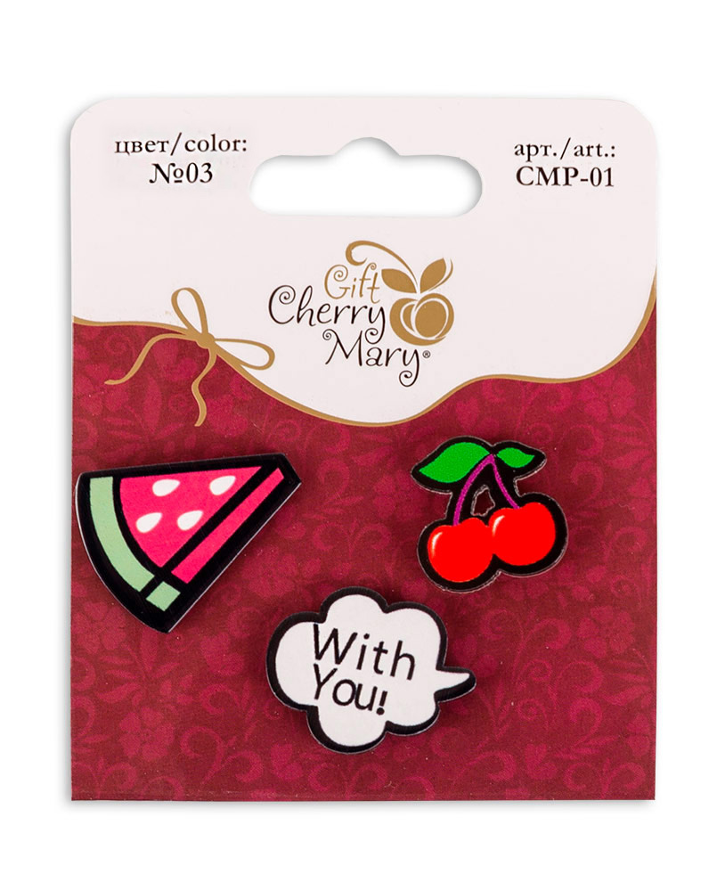 CHERRY MARY CMP-01 Набор значков 3 шт №03 ассорти Фото 1.