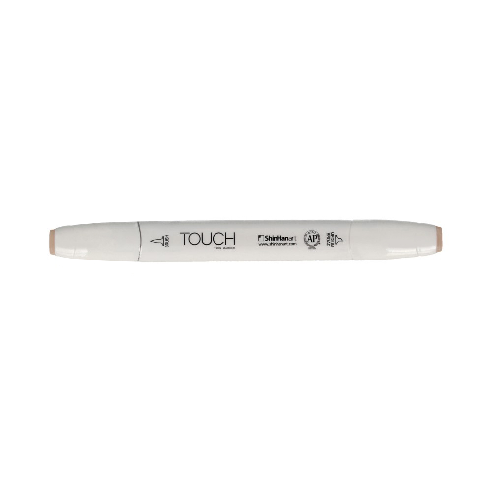 TOUCH TWIN BRUSH Маркер 1-8 мм кисть/перо скошенное 1210132 молочный белый YR132 Фото 1.