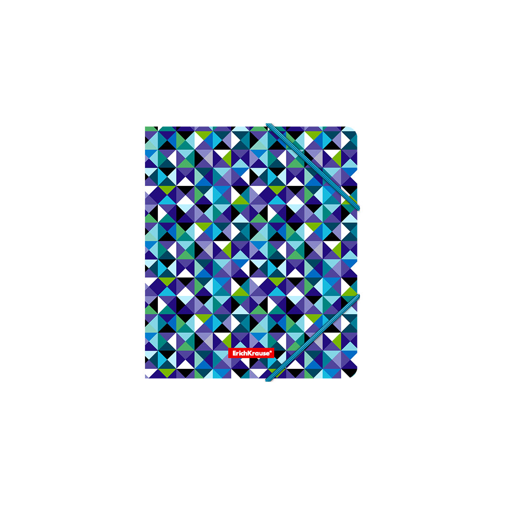 ErichKrause Папка на резинках пластиковая Cubes A5+ ( 22х19.7х2 см) 47212 Фото 3.