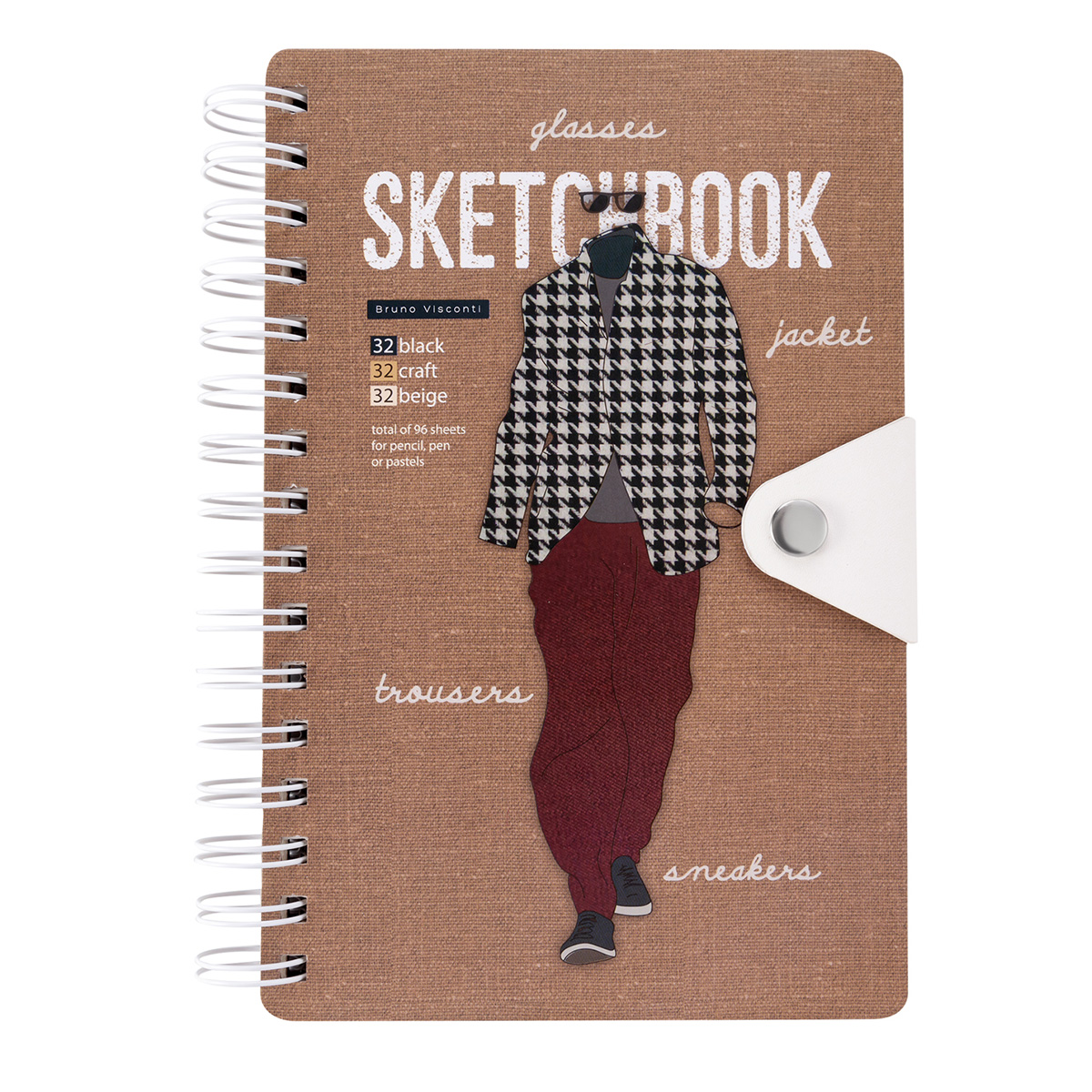 Bruno Visconti 1-530 Sketchbook Bv с хлястиком 80 г/м2 21.5 х 15.5 см на гребне 96 л. Фото 8.