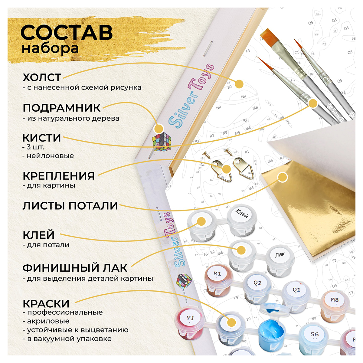 Флюид VHR0017 ГЕКСАГОН Картина по номерам ( с поталью ) 32 х 37 см Бузин. В волшебном свете Фото 3.